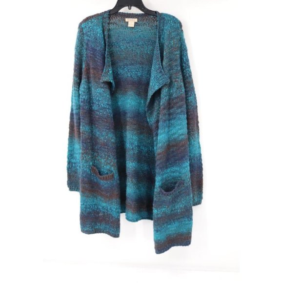 Lucky Brand Sweaters - Lucky brand cardigan Womens XL open front ombre knit wool blend pockets jacket